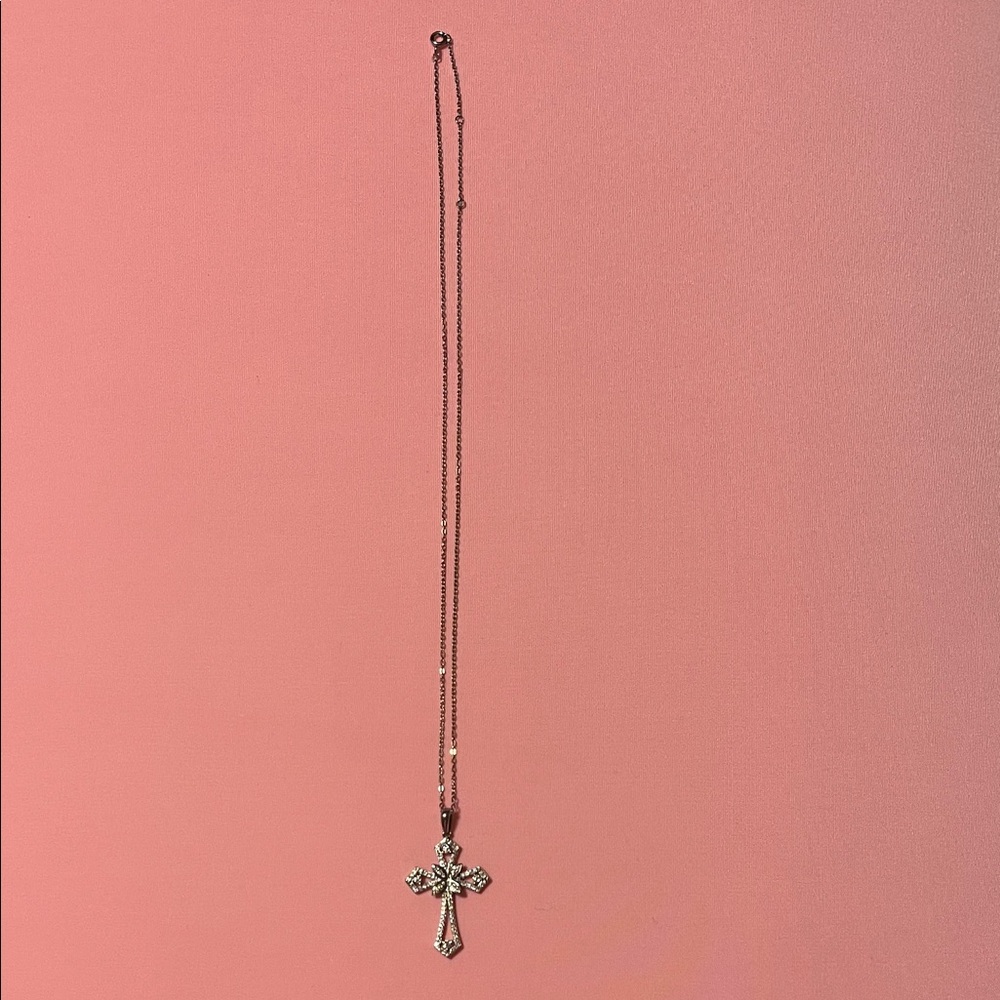 Moissanite Cross Pendant Necklace